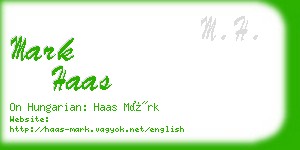 mark haas business card